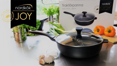 Traktörpanna 28cm med lock